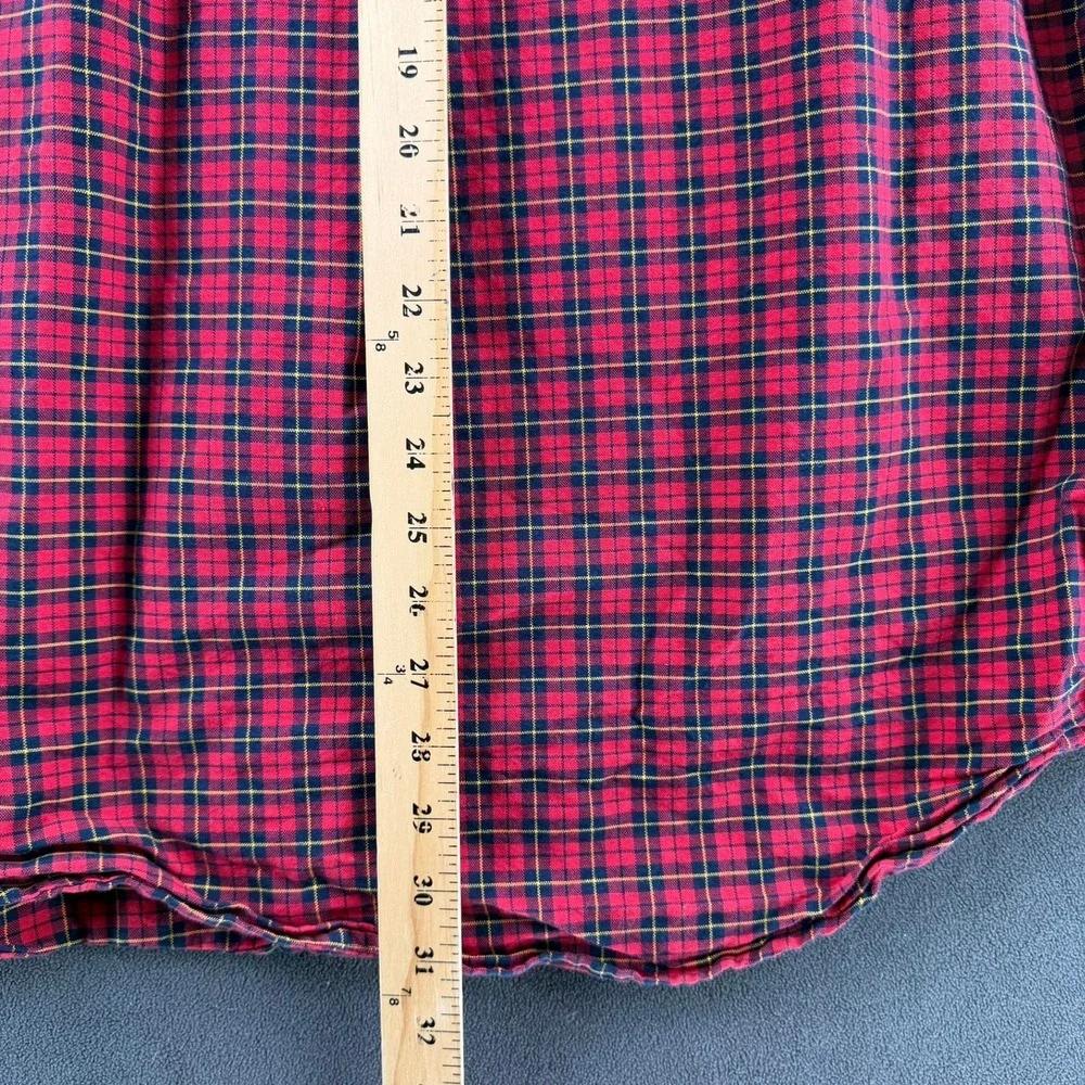 Polo Ralph Lauren Mens XL Classic Fit Red Plaid Button Down Shirt Long Sleeve